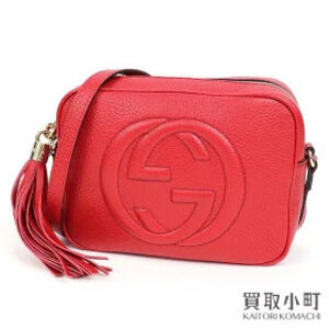Gucci Soho Leather Disco Bag Red Tassel Charm Interlocking GG Stitch
